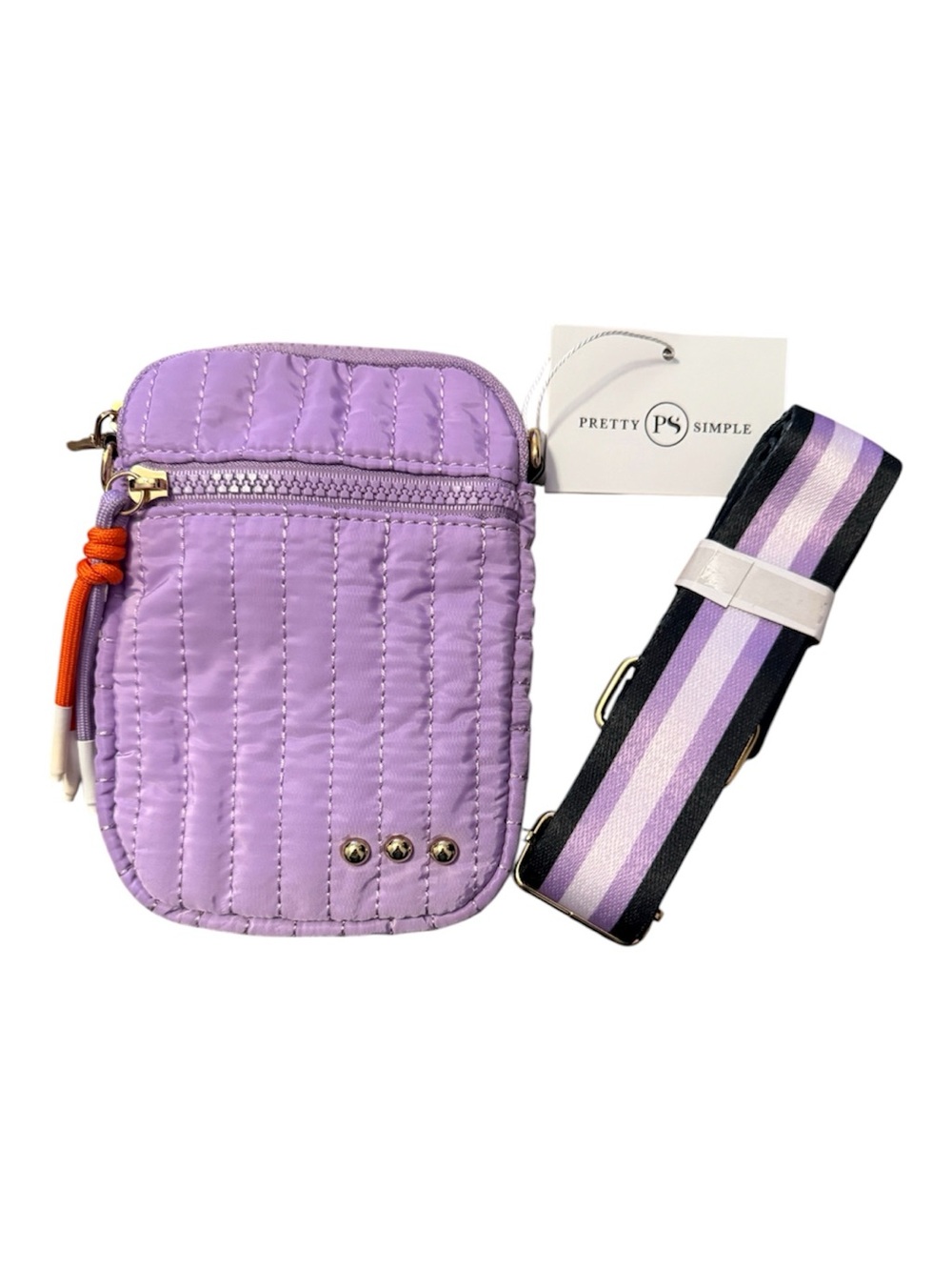 Pretty Simple Quilted Crossbody Phone Bag in Lavender